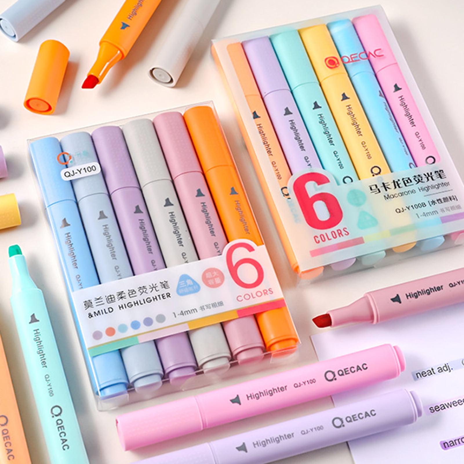  Tofficu 6pcs Highlighter Color Pens for Note Taking Highlight  Marker Pen Book Marker Portable Marking Pen Painting Paint Marker Pens  Daily Supplies Stationery Work Literature and Art Abs : Office