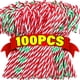 thumbnail image 2 of 100/10 piezas de bastones de caramelo navideños de acrílico retorcidos colgantes para adornos de árbol de Navidad, fiesta de año nuevo, decoración del hogar, 2 of 5