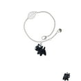 thumbnail image 2 of Delight Jewelry Resin Black Bull Terrier Dog - Silvertone Leaf Delicate Bracelet, 6.25+1.75", 2 of 4