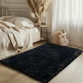 thumbnail image 2 of Socofuz 3x5ft Black Fluffy Rug, Soft Indoor Non-Slip Carpet for Living Room Children's Room Simple Modern Home Decor, 2 of 9