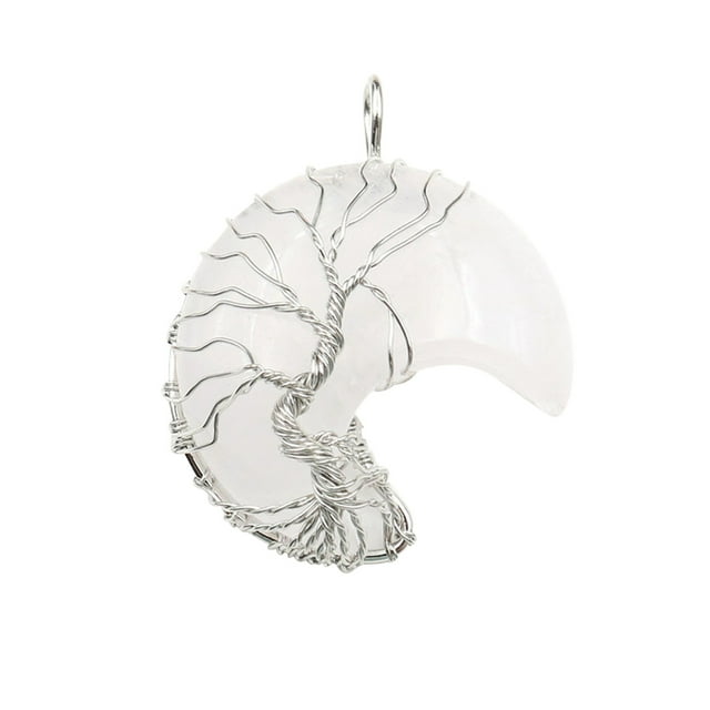 Xihbxyly Collar de Media Luna, Colgante de Piedra de Cristal Natural, Diseño de Color Único, Tacto Agradable, Regalo Perfecto para Cualquier Ocasión, Ideal para Los Amantes de La Joyería, Estilo Únic