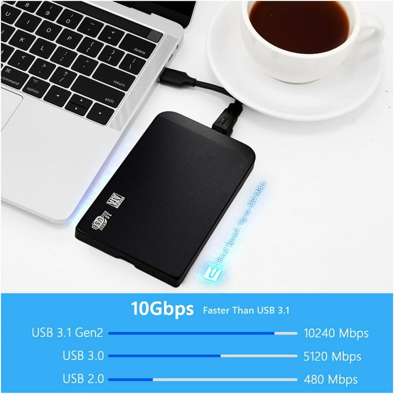 XIN External USB Hard Drive 4TB, Aluminum Portable Storage, USB