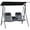 Black 875, variant on Outdoor Sofa, 3-Piece Outdoor Gliders Set Bistro Set with Steel Frame, Tempered Glass Top Table for Patio, Garden, Backyard, Lawn, Cream White, Cream White Patio Furniture,Steel Outdoor Sectional