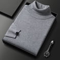 thumbnail image 2 of Suéter de otoño e invierno para hombre, camisa de punto con parte inferior, suéter de cuello alto de color sólido entallado para hombres jóvenes y de mediana edad, multicolor, 2 of 5