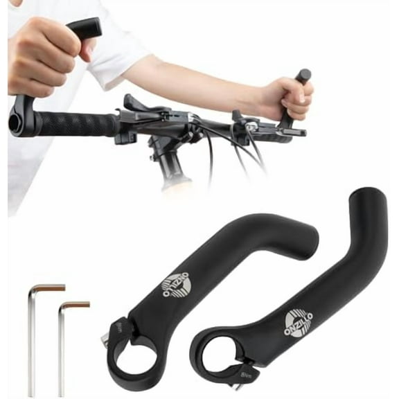 Upgraded Bike Bar Ends, Ergonomic Bicycle Handlebar Ends Extension,Aluminium MTB Road Mountain Bike Bar Extender for 21.2-22.3mm Standard Diameters Handlebars,Lightweight Cycling Horn (1 Pair)