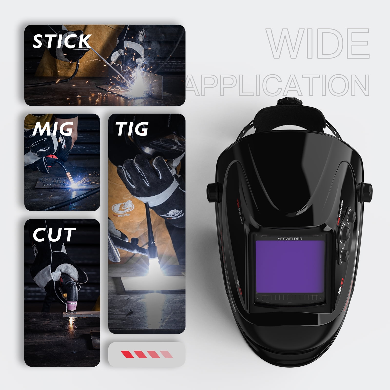 YesWelder Auto Darkening Welding Helmet