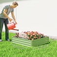 thumbnail image 3 of Outsunny 4' x 4' x 1' Raised Garden Bed Galvanized Planter Box Light Green, 3 of 10