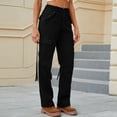 thumbnail image 4 of YTDSCS Cargo Pants for Womens Washed Jeans Cargopants Spring Fall Women's Elastic Waist Sweatpants S-2XL, 4 of 7