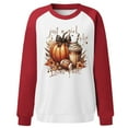 thumbnail image 3 of WEAIXIMIUNG Sweat-Shirt pour Femmes Grande Taille Décontracté Jour de l'Action de Grâce Sans Capuche Col Rond avec Manches Épaules Pull Imprimé, 3 of 3