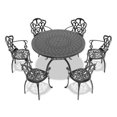 thumbnail image 2 of High-Temperature Resistant Polyester Coated Aluminum - UV & Corrosion Resistant - Patio Dining - 6 Seats with Free Cushions, 2 of 7