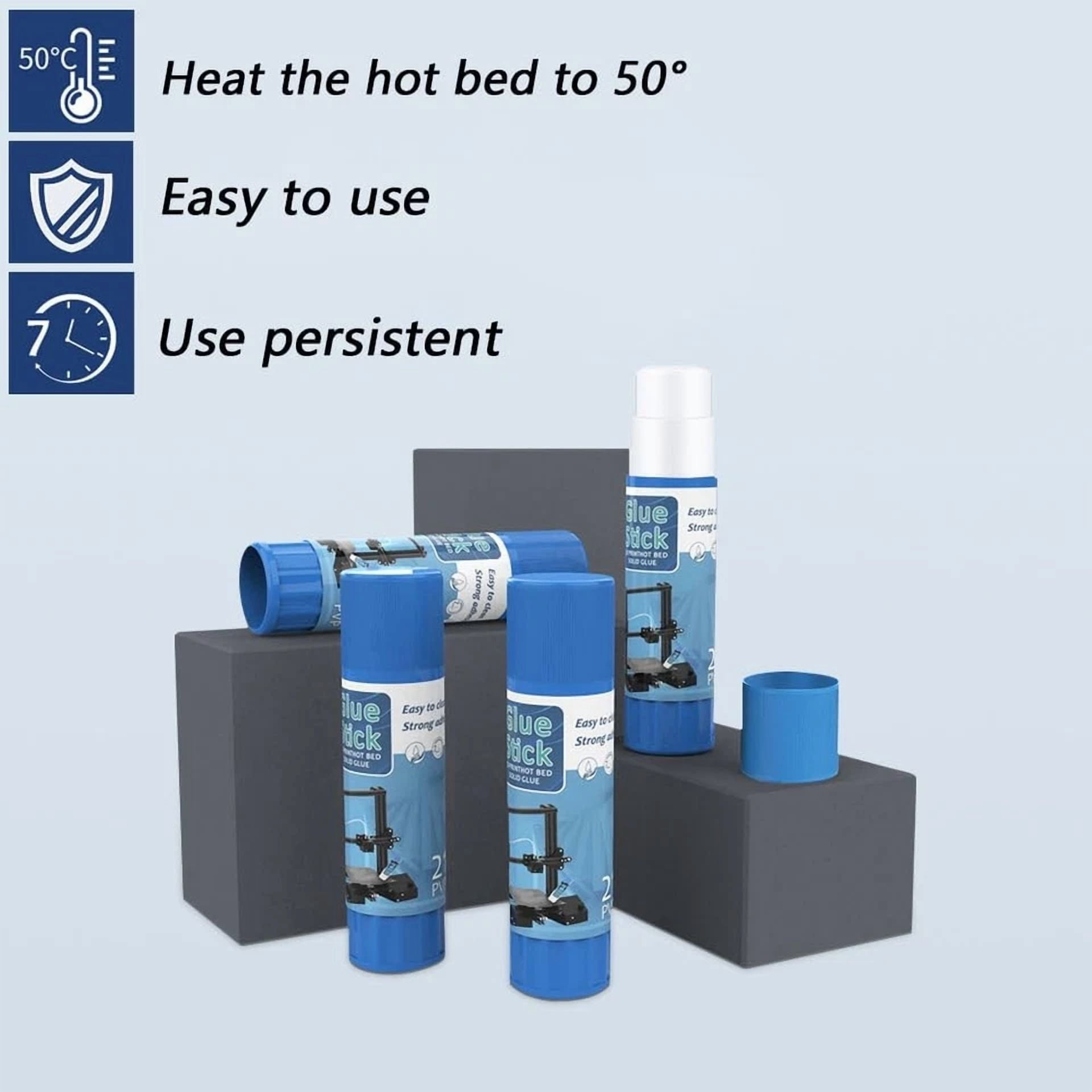 CIRCLE- 3D Printer Glue Stick – Pvp Solid For Heat Bed, Prevents Warping, Blue
