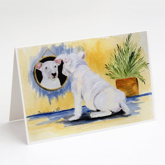 Caroline's Treasures Bull Terrier Greeting Cards with Envelopes, 5" x 7" (8 Count)