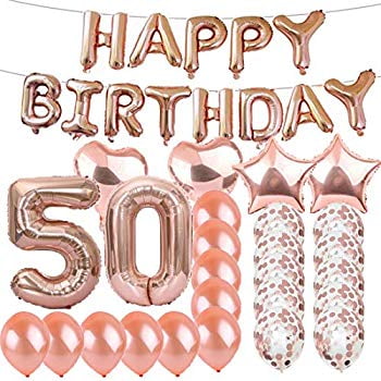 Sweet 50th Birthday Decorations Party Supplies Rose Gold Number 50