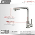thumbnail image 3 of Stylish Single Handle Ht 12 ⅝” Brushed Stainless Steel Kitchen Faucet with Soap Dispenser K130SS01S, 3 of 10