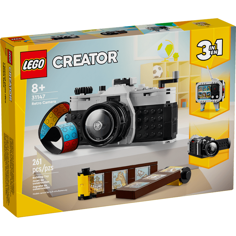 LEGO Creator 3 in 1 Retro Camera Toy, Transforms from Toy Camera to Retro  Video Camera to Retro TV Set, Photography Gift for Boys and Girls Ages 8