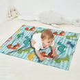 thumbnail image 2 of Blue Stripes Dinosaurs Pattern Blanket,Comfortable Soft Lamb Wool Throw Blanket,All Season,Warm Lightweight Blankets for Sofa Bed Couch Living Room Chair,30"x40", 2 of 4