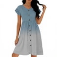 thumbnail image 3 of BUIGTTKLOP Women's Summer Dress Ruffle Sleeve Color Block Mini Dress Flowy Buttton down Sundress with Pockets, 3 of 5