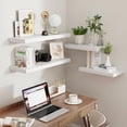 thumbnail image 6 of 16 Inch Long Floating Shelves in White, 9.3 Inch Deep Floating Shelf for Wall, Living Room, Kitchen, Rustic Deep Wood Shelves for Bathroom, 2 Pack Storage Display Shelf for Books, Decor, 6 of 14