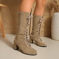 thumbnail image 7 of Women's Mid-Calf Autumn Winter Boots with Round Toe and Thick Flat Sole for Warm Comfortable Everyday Wear, 7 of 7