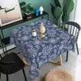 thumbnail image 4 of Nanqianyi Bohemian Blue Flower Tablecloth,70x70Inch,Indoor Outdoor Party Waterproof Table Cover, 4 of 6