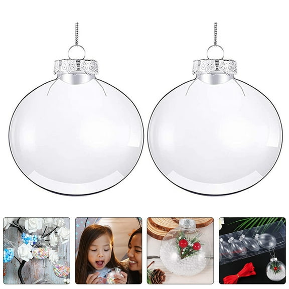 HOOWIFFY 20Pcs Clear Plastic Christmas Tree Hanging Ornaments for Holiday Party Decorations and Crafts