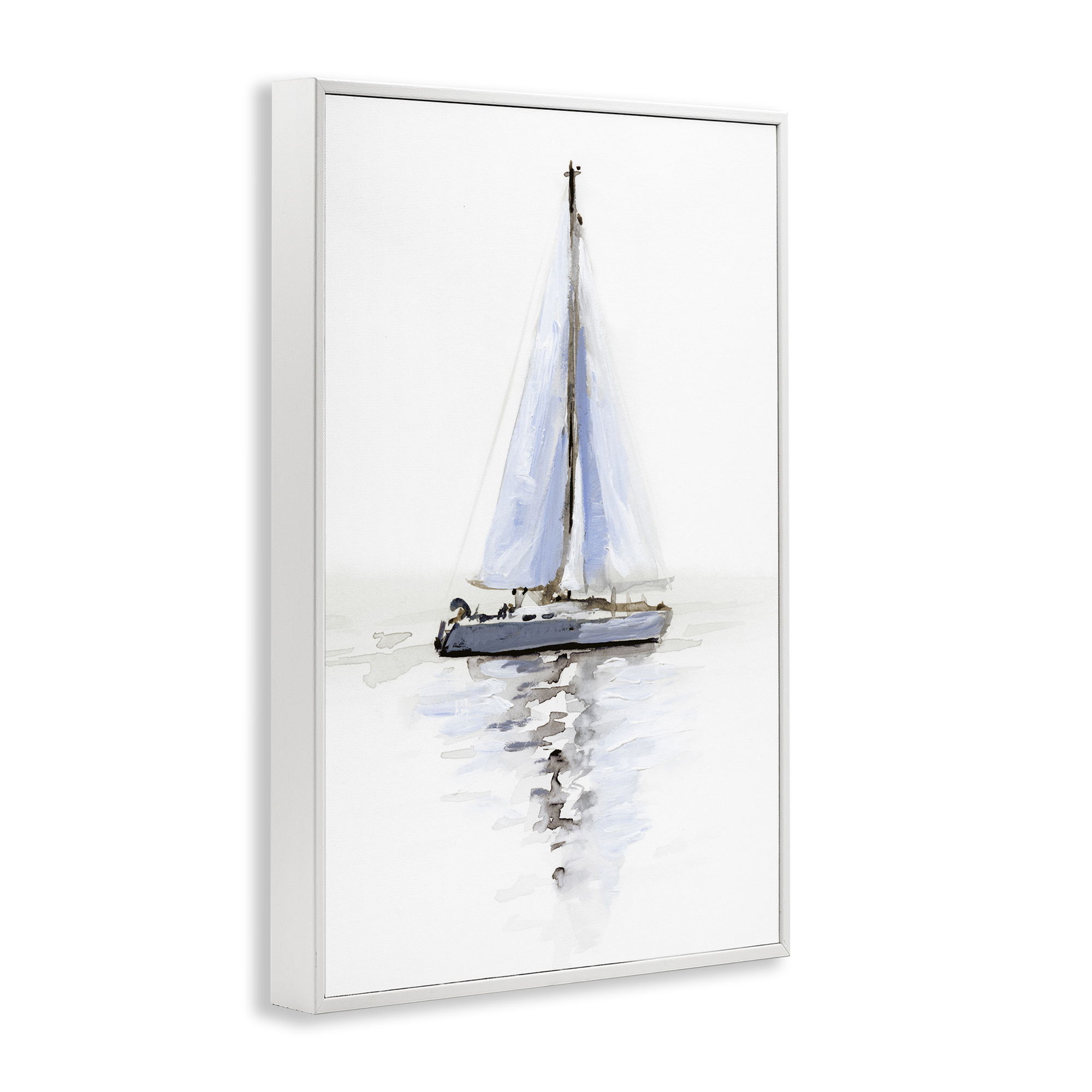 Stupell Industries Reflective Beach Sails Transportation Painting White Framed Art Print Wall Art, 20 x 30