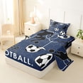 thumbnail image 2 of Castle Fairy Eat Sleep Soccer Twin Sheets 3pcs, Sport Theme Hexagon Bedding, Navy Black,1 Fitted Sheet, 1 Flat Sheet and 1 Pillowcase, 2 of 6