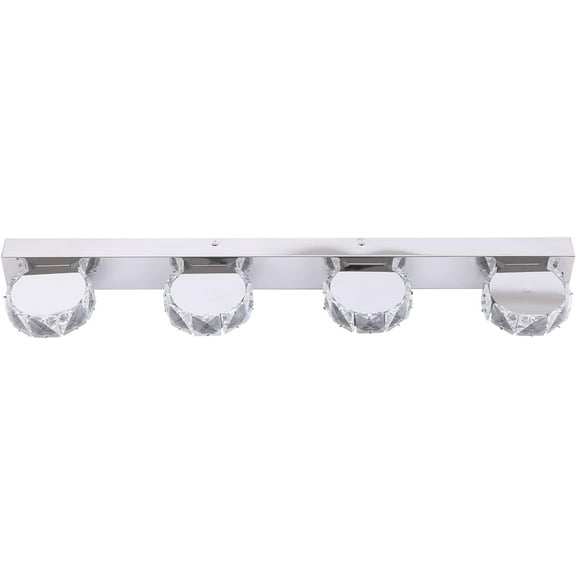 Bathroom Light Fixture Over Mirror, 12W x 4 Led Modern Vanity Light, Crystal Bathroom Vanity Light Fixture, 6000K White Makeup Mirror Front Light (Cold White)