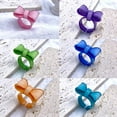 thumbnail image 4 of Colorful Bow Rings Resin Rings Cute Acrylic Rings Stacking Rings Aesthetic Bowknot Finger Rings Plastic Rings, 4 of 9