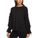 thumbnail image 1 of 1.STATE Blusa tejida con gradas para mujer, negra, mediana, 1 of 1