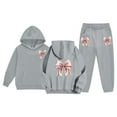 thumbnail image 5 of SGMVNU 2 Piece Sets for Boys Girls 2 Piece Outfits Fall Long Sleeve Hoodie and Baggy Joggers Casual Outfit Set Lounge Set, for 12-13 Years, Grey, 5 of 7