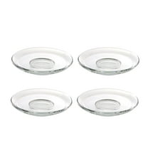 Qiysamall 4Pcs Dessert Plates Clear Glass Snack Plate Desert Serving Plates Small Appetizer Plates for Party Favors 9x9cm