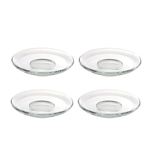 Qiysamall 4Pcs Dessert Plates Clear Glass Snack Plate Desert Serving Plates Small Appetizer Plates for Party Favors 9x9cm