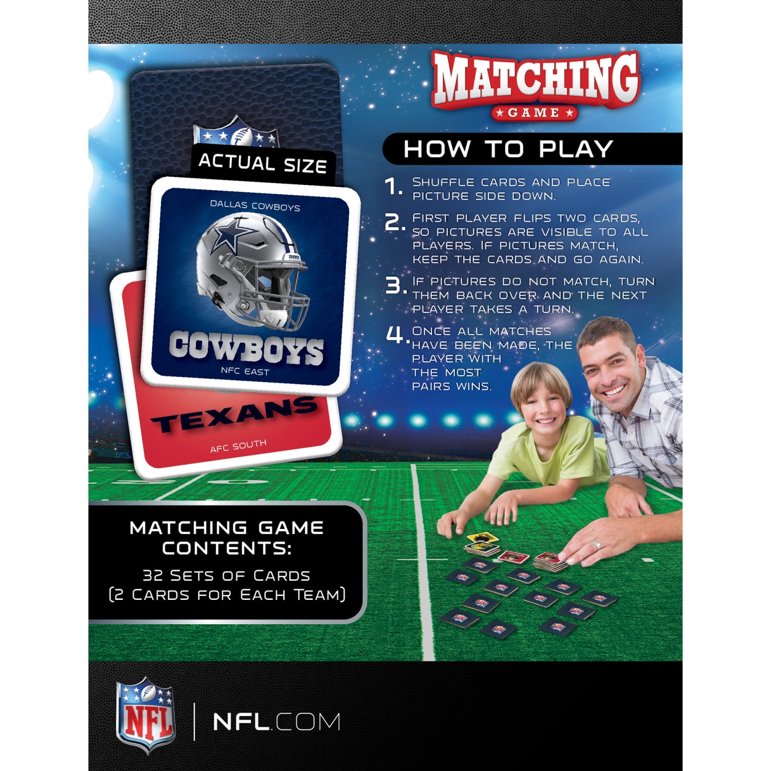 MasterPieces NFL Matching Game for Kids and Adults, 32 Pairs