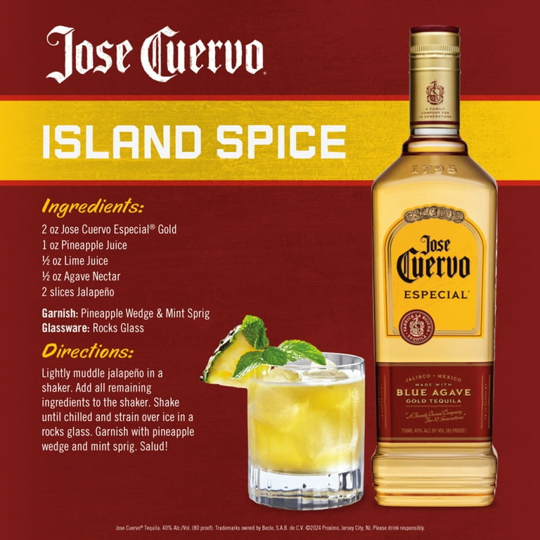 Jose Cuervo® Especial® Gold Tequila, 750 ml Glass Bottle, 40