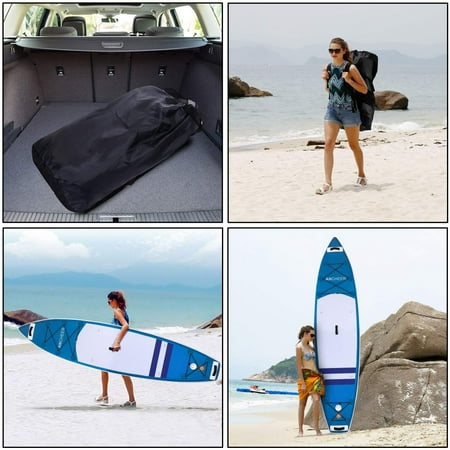 Hifashion 330lbs 10' Double-layer Blue Inflatable Stand Up Paddle Board Surf Board (7 Inches Thick) isup with Carry Bag ,Fins Non-Slip Deck Youth & Adult