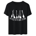 thumbnail image 6 of Witches Gotta Have Options Top Women Thanksgiving Print T-shirt Top Round Neck Short Sleeve T-shirt Top Broom Print Top, 6 of 7