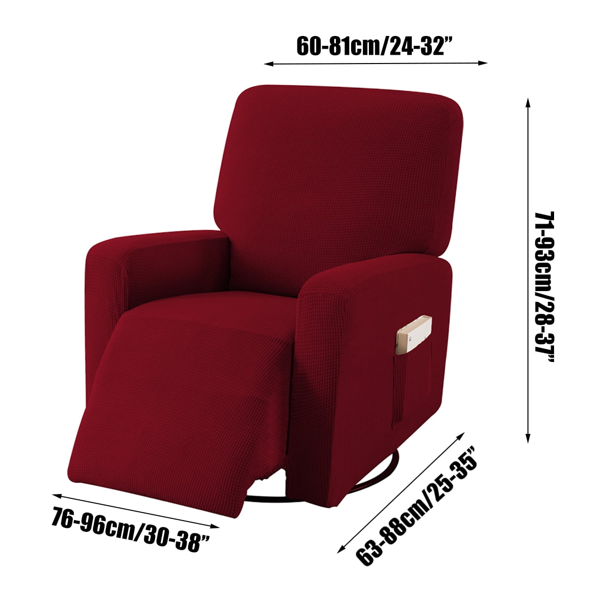 Stretch Recliner Slipcover With Portable Pockets, Sofa Chair Recliner