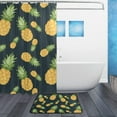 thumbnail image 2 of SKYSONIC Shower Curtain and Rug Set Pineapples On Dark Back Polyester Waterproof Bath Curtain and Mat for Bathroom with Hooks 72 x 72 Inches, 2 of 6