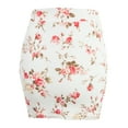 thumbnail image 3 of Doublju Women's Basic Simple Stretchy Tube Pencil Mini Skirt IVORYPINK S, 3 of 3
