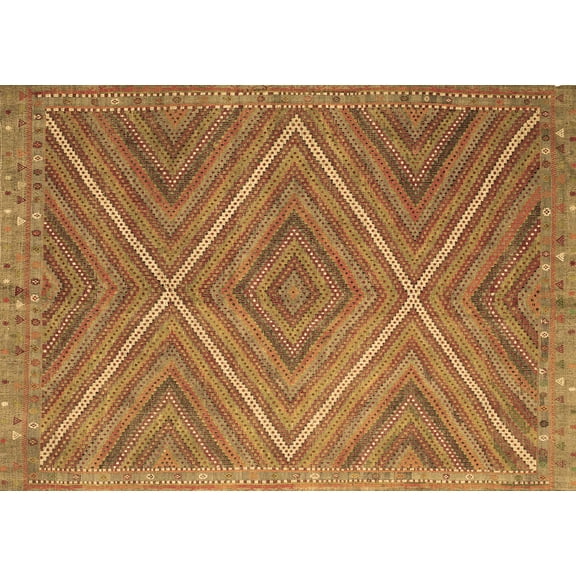 Ahgly Company Indoor Rectangle Southwestern Brown Country Area Rugs, 5' x 7'