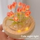 thumbnail image 4 of Luz nocturna de tulipán: lámpara de mesa hecha a mano, decoración de escritorio con tulipanes de vidrio de simulación para dormitorio, lámpara de noche, regalo de San Valentín para parejas d, 4 of 5