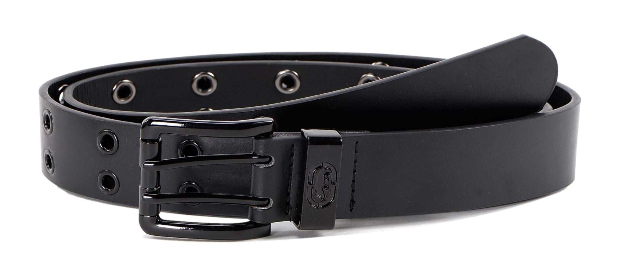 Ecko Unltd Men's 38MM Grommet Double Prong Roller Buckle Belt Black W38 ...