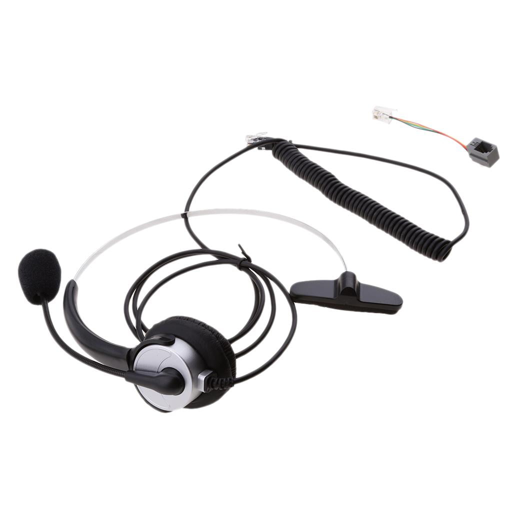 RJ11 Call Center Operator Telephone Headset Noise Cancelling With rophone 