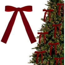50pcs Red Velvet Bows for Christmas Tree Decorations Wreath Garland Velvet Bows with Twist Tie
