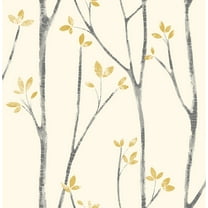 Brewster Ingrid Mustard Scandi Tree Paste The Wall Non Woven Wallpaper, 20.5-in by 33-ft, 56.4 sq. ft.