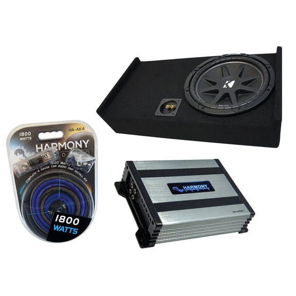 Harmony Accessory Master Kicker Comp C12 Single 12" Sub Box & HA-A400.1 Amp