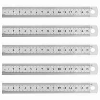 2024 TOP! 5 Pcs Dual Side Marked 15cm 6 inch Stainless Steel Straight Ruler