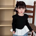 thumbnail image 1 of Spring 2025 New Fashion Girls Blouse 2-7Y Kids Long Sleeve T-shirt Children's Irregular Patchwork Bottoming Shirt Girls Clothing, 1 of 6
