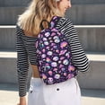 thumbnail image 5 of Disketp Skull mushroom space print Canvas Backpack Lightweight Travel Daypack Student Rucksack Laptop Backpack-Small, 5 of 5